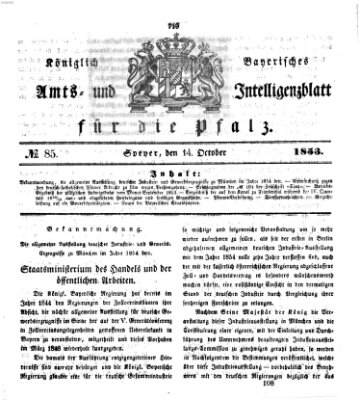 Königlich bayerisches Amts- und Intelligenzblatt für die Pfalz Freitag 14. Oktober 1853