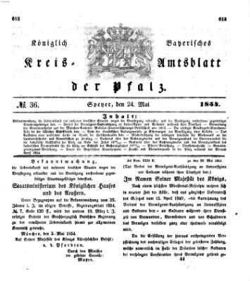 Königlich-bayerisches Kreis-Amtsblatt der Pfalz (Königlich bayerisches Amts- und Intelligenzblatt für die Pfalz) Mittwoch 24. Mai 1854
