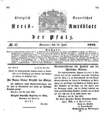 Königlich-bayerisches Kreis-Amtsblatt der Pfalz (Königlich bayerisches Amts- und Intelligenzblatt für die Pfalz) Freitag 29. Juni 1855