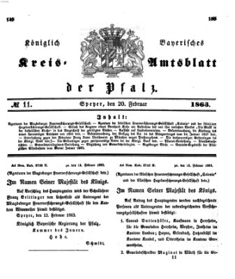 Königlich-bayerisches Kreis-Amtsblatt der Pfalz (Königlich bayerisches Amts- und Intelligenzblatt für die Pfalz) Freitag 20. Februar 1863