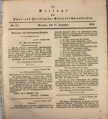 Amts- und Intelligenzblatt des Königlich Bayerischen Rheinkreises (Königlich bayerisches Amts- und Intelligenzblatt für die Pfalz) Mittwoch 19. Dezember 1832