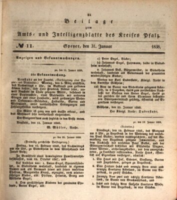 Königlich bayerisches Amts- und Intelligenzblatt für die Pfalz Mittwoch 31. Januar 1838