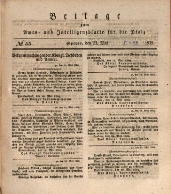 Königlich bayerisches Amts- und Intelligenzblatt für die Pfalz Donnerstag 23. Mai 1839