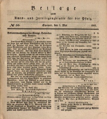 Königlich bayerisches Amts- und Intelligenzblatt für die Pfalz Mittwoch 5. Mai 1841