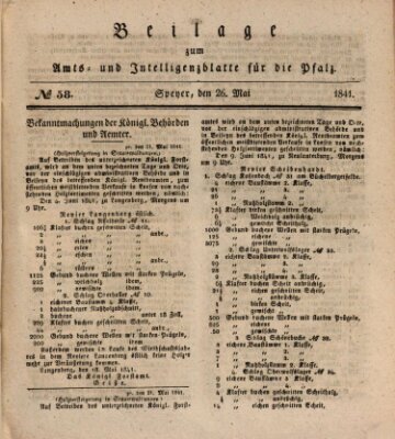 Königlich bayerisches Amts- und Intelligenzblatt für die Pfalz Mittwoch 26. Mai 1841