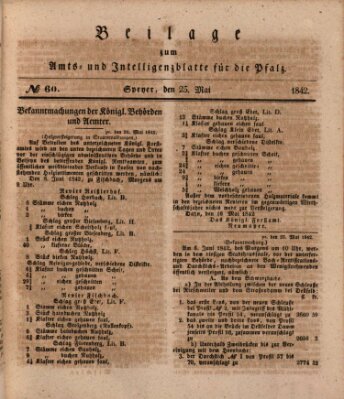 Königlich bayerisches Amts- und Intelligenzblatt für die Pfalz Mittwoch 25. Mai 1842