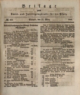 Königlich bayerisches Amts- und Intelligenzblatt für die Pfalz Freitag 22. März 1844