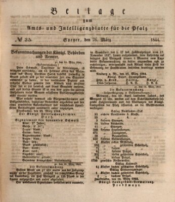 Königlich bayerisches Amts- und Intelligenzblatt für die Pfalz Dienstag 26. März 1844