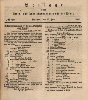 Königlich bayerisches Amts- und Intelligenzblatt für die Pfalz Montag 10. Juni 1844