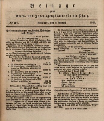 Königlich bayerisches Amts- und Intelligenzblatt für die Pfalz Freitag 9. August 1844