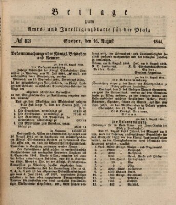 Königlich bayerisches Amts- und Intelligenzblatt für die Pfalz Freitag 16. August 1844