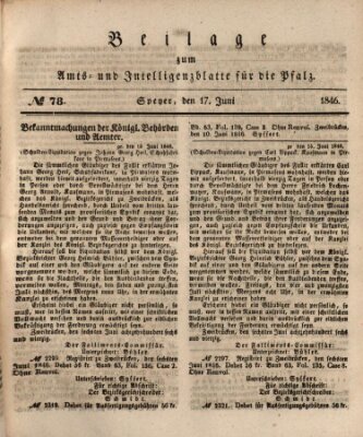 Königlich bayerisches Amts- und Intelligenzblatt für die Pfalz Mittwoch 17. Juni 1846