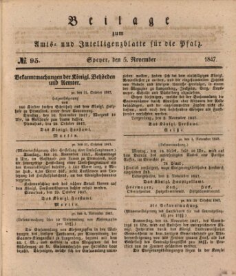 Königlich bayerisches Amts- und Intelligenzblatt für die Pfalz Freitag 5. November 1847