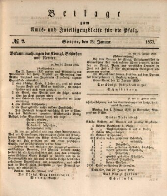 Königlich bayerisches Amts- und Intelligenzblatt für die Pfalz Dienstag 29. Januar 1850
