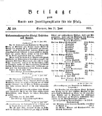 Königlich bayerisches Amts- und Intelligenzblatt für die Pfalz Dienstag 21. Juni 1853