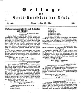 Königlich-bayerisches Kreis-Amtsblatt der Pfalz (Königlich bayerisches Amts- und Intelligenzblatt für die Pfalz) Samstag 27. Mai 1854