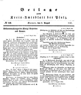 Königlich-bayerisches Kreis-Amtsblatt der Pfalz (Königlich bayerisches Amts- und Intelligenzblatt für die Pfalz) Mittwoch 8. August 1855