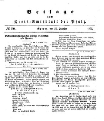 Königlich-bayerisches Kreis-Amtsblatt der Pfalz (Königlich bayerisches Amts- und Intelligenzblatt für die Pfalz) Freitag 26. Oktober 1855