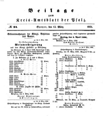 Königlich-bayerisches Kreis-Amtsblatt der Pfalz (Königlich bayerisches Amts- und Intelligenzblatt für die Pfalz) Donnerstag 13. März 1856