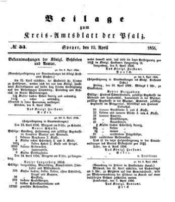 Königlich-bayerisches Kreis-Amtsblatt der Pfalz (Königlich bayerisches Amts- und Intelligenzblatt für die Pfalz) Donnerstag 10. April 1856
