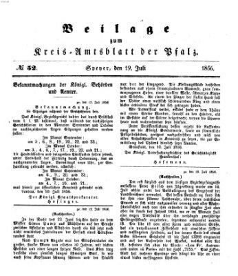 Königlich-bayerisches Kreis-Amtsblatt der Pfalz (Königlich bayerisches Amts- und Intelligenzblatt für die Pfalz) Samstag 19. Juli 1856