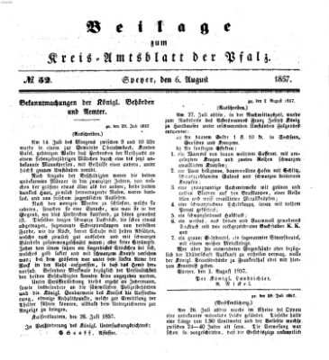 Königlich-bayerisches Kreis-Amtsblatt der Pfalz (Königlich bayerisches Amts- und Intelligenzblatt für die Pfalz) Donnerstag 6. August 1857