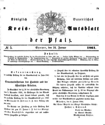 Königlich-bayerisches Kreis-Amtsblatt der Pfalz (Königlich bayerisches Amts- und Intelligenzblatt für die Pfalz) Donnerstag 24. Januar 1861
