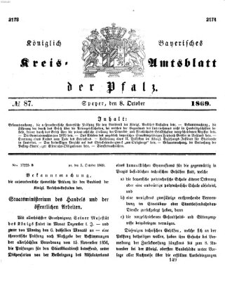 Königlich-bayerisches Kreis-Amtsblatt der Pfalz (Königlich bayerisches Amts- und Intelligenzblatt für die Pfalz) Freitag 8. Oktober 1869