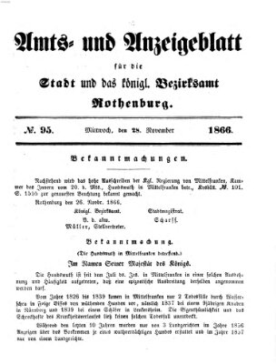 Amts- und Anzeigenblatt für die Stadt und das Königl. Bezirksamt Rothenburg Mittwoch 28. November 1866