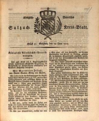 Königlich baierisches Salzach-Kreis-Blatt Freitag 25. Juni 1813