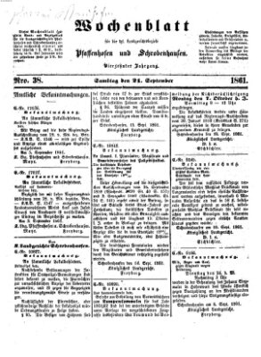 Wochenblatt für die königl. Landgerichtsbezirke Pfaffenhofen und Schrobenhausen (Amts-Blatt für den Verwaltungs- und Gerichts-Bezirk Schrobenhausen) Samstag 21. September 1861