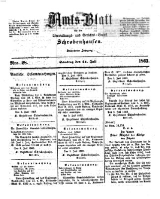 Amts-Blatt für den Verwaltungs- und Gerichts-Bezirk Schrobenhausen Samstag 11. Juli 1863