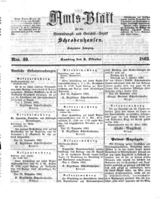 Amts-Blatt für den Verwaltungs- und Gerichts-Bezirk Schrobenhausen Samstag 3. Oktober 1863
