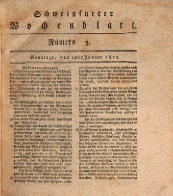 Schweinfurter Wochenblatt Sonntag 19. Januar 1823