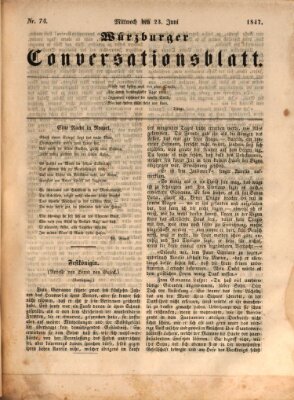 Würzburger Conversationsblatt Mittwoch 23. Juni 1847