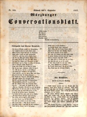 Würzburger Conversationsblatt Mittwoch 1. September 1847