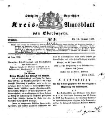 Königlich-bayerisches Kreis-Amtsblatt von Oberbayern (Münchner Intelligenzblatt) Dienstag 18. Januar 1859