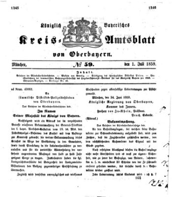 Königlich-bayerisches Kreis-Amtsblatt von Oberbayern (Münchner Intelligenzblatt) Freitag 1. Juli 1859