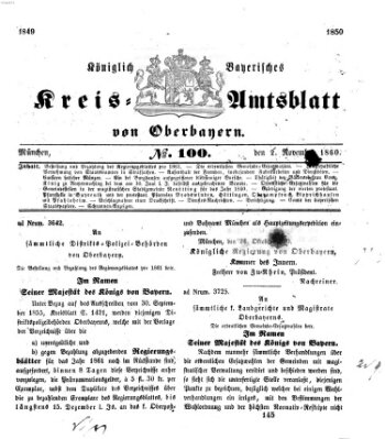Königlich-bayerisches Kreis-Amtsblatt von Oberbayern (Münchner Intelligenzblatt) Freitag 2. November 1860