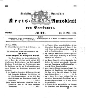 Königlich-bayerisches Kreis-Amtsblatt von Oberbayern (Münchner Intelligenzblatt) Freitag 15. März 1861