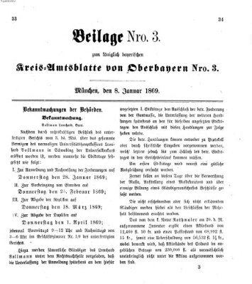 Königlich-bayerisches Kreis-Amtsblatt von Oberbayern (Münchner Intelligenzblatt) Freitag 8. Januar 1869