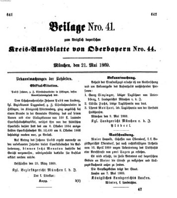 Königlich-bayerisches Kreis-Amtsblatt von Oberbayern (Münchner Intelligenzblatt) Freitag 21. Mai 1869