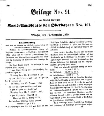 Königlich-bayerisches Kreis-Amtsblatt von Oberbayern (Münchner Intelligenzblatt) Dienstag 16. November 1869