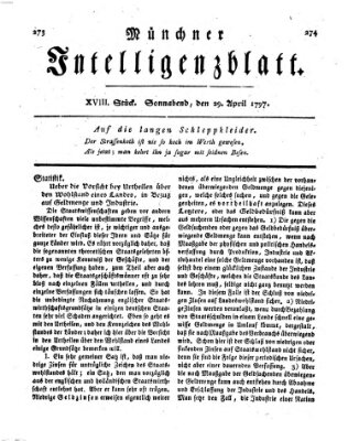 Münchner Intelligenzblatt Samstag 29. April 1797