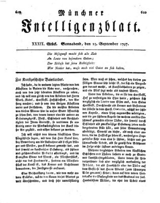 Münchner Intelligenzblatt Samstag 23. September 1797