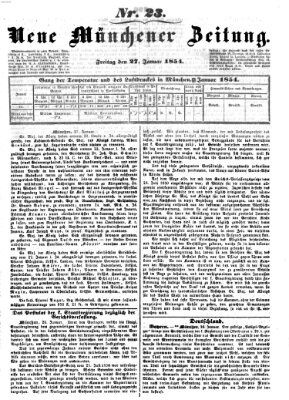 Neue Münchener Zeitung (Süddeutsche Presse) Freitag 27. Januar 1854