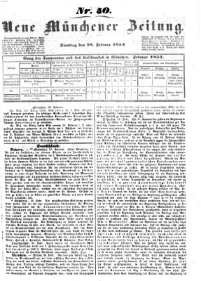 Neue Münchener Zeitung (Süddeutsche Presse) Dienstag 28. Februar 1854
