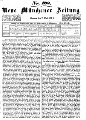 Neue Münchener Zeitung (Süddeutsche Presse) Sonntag 7. Mai 1854