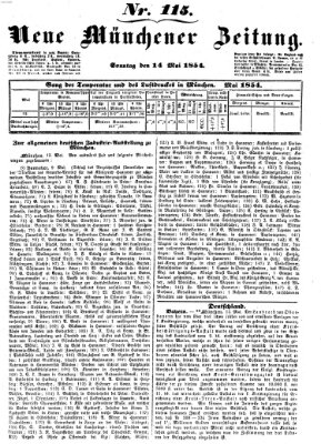Neue Münchener Zeitung (Süddeutsche Presse) Sonntag 14. Mai 1854