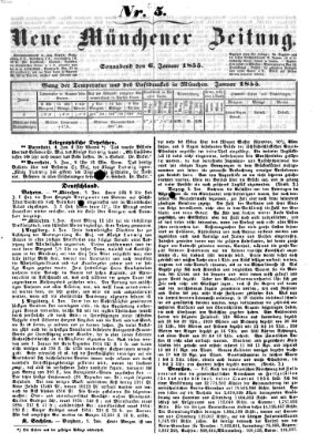 Neue Münchener Zeitung (Süddeutsche Presse) Samstag 6. Januar 1855